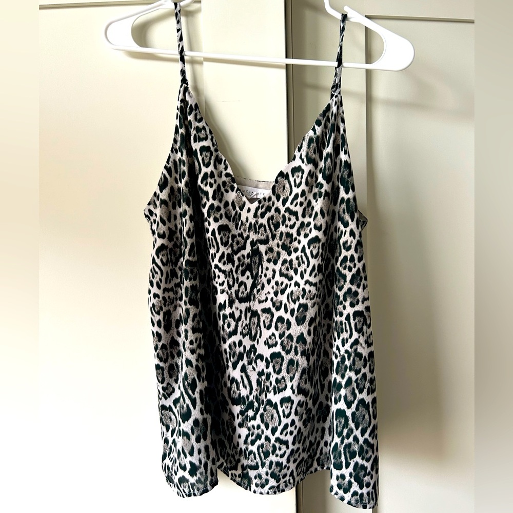 Silky Leopard Print Camisole, Size M by Socialite